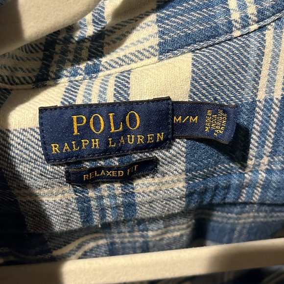 Blue and plaid Ralph Lauren button down! - Picture 3 of 5